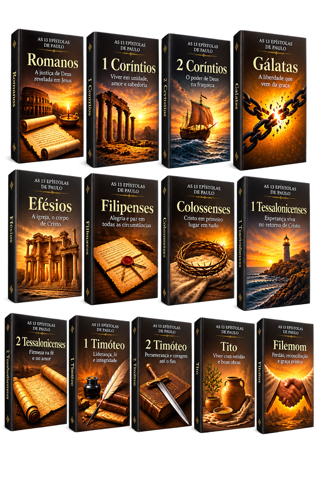 Mockup dos ebooks das Cartas de Paulo